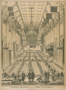 Inredningen av Guildhall under den stora medborgerliga banketten, 9 november 1837 av English School