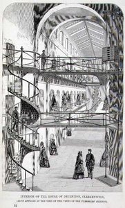 Interiör av House of Detention, Clerkenwell, från "The Criminal Prisons of London and Scenes of Prison Life" av Henry Mayhew (1812-87) och John Binn av English School