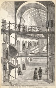 Interiör av House of Detention, Clerkenwell, illustration från The Criminal Prisons of London och scener från Prison Life av Henry Mayhew och John Binny, pub. 1862 av English School