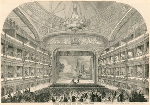 Interiör av det italienska operahuset, Covent Garden, London av English School