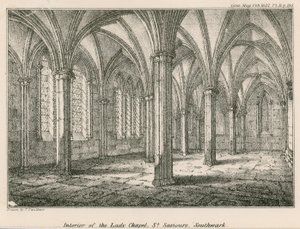 Interiör av Lady Chapel, St Saviours, Southwark av English School