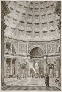 Interiör av Pantheon i Rom (restaurerad) av English School