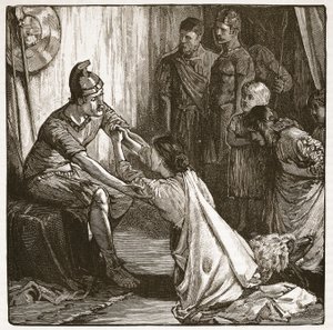 Intervju mellan Coriolanus och hans fru och mamma av English School