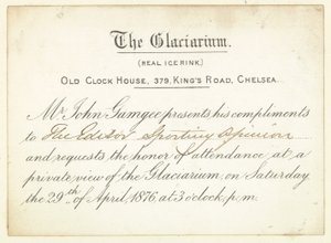 Inbjudan till The Glaciarium 1876. av English School