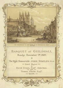 Inbjudan till bankett i Guildhall av English School