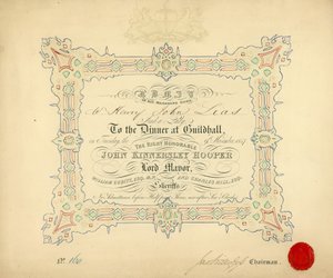 Inbjudan till en bankett i Guildhall, London, den 9 november 1847 av English School