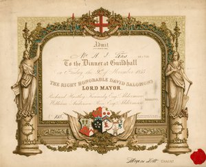 Inbjudan till en bankett i Guildhall, London, den 9 november 1855 av English School