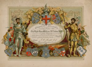 Inbjudan till en bankett i Guildhall, London, den 9 november 1880 av English School