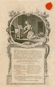 Inbjudan att äta middag med den höge ärade jarlen av Hertford den 4 maj 1775 av English School