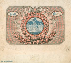 Inbjudan till George IVs kröning 1821 av English School