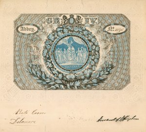 Inbjudan till George IVs kröning 1821 av English School