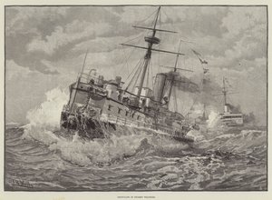 Ironclads i stormigt väder (gravyr) av English School