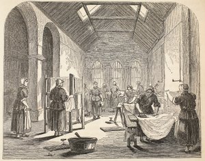 Strykrum i Brixton Prison, illustration från The Criminal Prisons of London och Scenes from Prison Life av Henry Mayhew och John Binny, pub. 1862 av English School