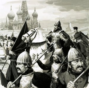 Ivan, tsar av Ryssland, bevisade sitt värde i strid mot tartarerna av English School