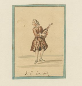 J. F. Handel, mitten av 1800-talet (penna & bläck, krita och tvätt på papper) av English School