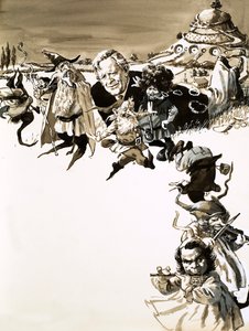 J. R. R. Tolkien och karaktärer från Sagan om ringen av English School