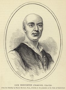 Jack Broughton, Champion, 1734-1750, Från målningen av Frank Hayman, RA, tidigare i ägo av hertigen av Cumberland av English School