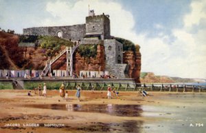 Jacobs Ladder, Sidmouth (färg litho) av English School