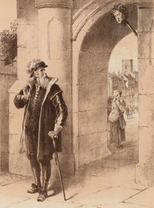 James Bird, "Hans fader gick en dag förbi och såg sin sons ansikte" (litografi) av English School