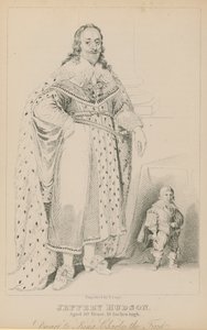 Jeffery Hudson, 30 år gammal, 18 tum hög, dvärg till kung Charles I av English School