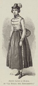 Jenny Lind som Maria, i "Regementets dotter" (gravyr) av English School