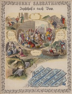 Jeftas utslagslöfte (färgad gravyr) av English School