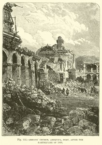 Jesuit Church, Arequipa, Peru, efter jordbävningen 1868 av English School