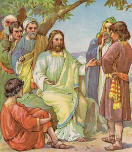 Jesus och hans lärjungar (färglitografi) av English School