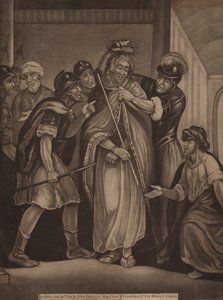 Jesus krönt med en törnekrona (gravyr) av English School