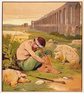 Jesu liknelser: Den förlorade sonen (färg litho) av English School
