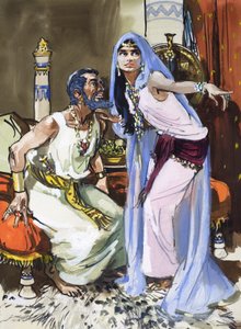 Jezebel talar till Ahab av English School