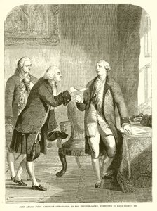 John Adams, första amerikanska ambassadören vid det engelska hovet, presenterade för kung George III av English School