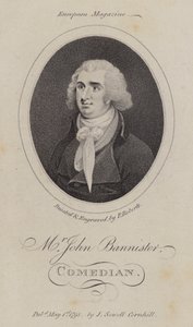 John Bannister, engelsk skådespelare, komiker och teaterchef (gravyr) av English School