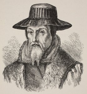 John Foxe, illustration från The Church of England: A History for the People av H.D.M. Spence-Jones, pub. ca 1910 (sepiafoto) av English School