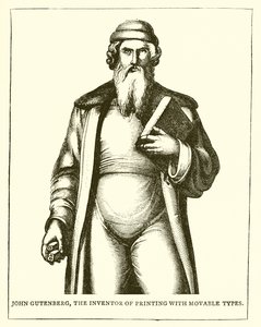 John Gutenberg, uppfinnaren av tryckning med rörliga typer av English School