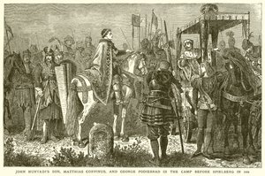 John Hunyadis Son, Matthias Corvinus och George Podiebrad i lägret före Spielberg 1468 av English School