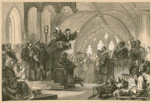 John Knox predikar på St. Andrews av English School