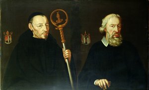 John Placid (1599-1681) och hans bror Sir Thomas Gascoigne, 2nd Baronet (ca 1593-1686) (olja på duk) av English School