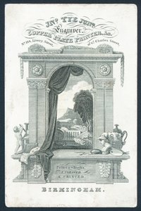 John Tye, Junior, kopparplåtskrivare, handelskort av English School