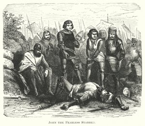 Johannes den orädde knivhuggen (gravyr) av English School