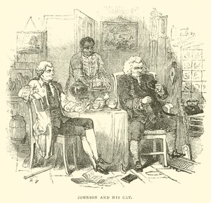 Johnson och hans katt (gravyr) av English School