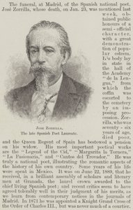 Jose Zorrilla, den avlidne spanska poetpristagaren (gravyr) av English School