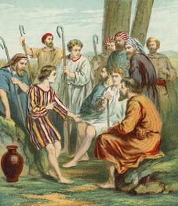 Joseph bär kappan i många färger av English School