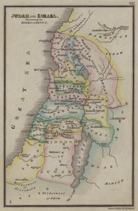 Juda och Israel, som illustrerar kungaböckerna (färgad gravyr) av English School