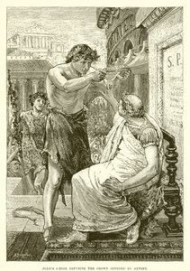 Julius Caesar vägrar kronan som Antonius erbjuder av English School