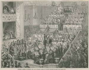 Julliens konsertorkester och fyra militärband på Covent Garden Theatre av English School