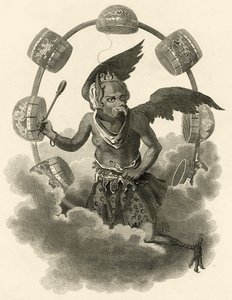 Jupiter, en kinesisk idol, illustration från The World: or the present of the Universe, som är en allmän och komplett samling av moderna resor och resor, av Cavendish Pelham, publicerar av English School