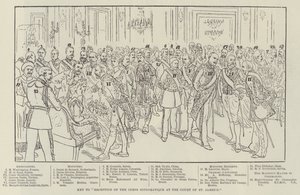 Nyckel till "Reception of the Corps Diplomatique at the Court of St James