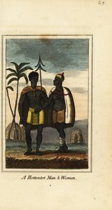 Khoikhoi man och kvinna, Sydafrika av English School