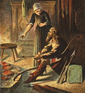 Kung Alfred och kakorna, pub. 1890 av English School